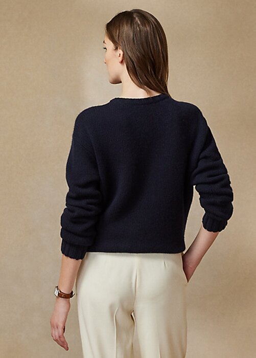Navy naisten Ralph Lauren Flag Cashmere Crewneck neulepuserot Navy naisten Ralph Lauren Flag Cashmere Crewneck neulepuserot
