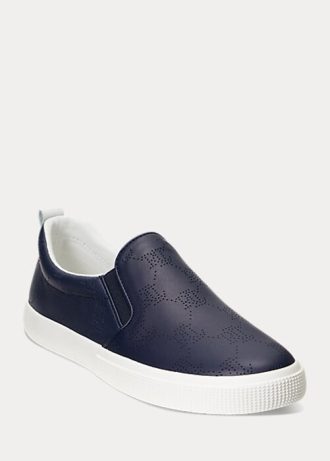 Navy naisten Ralph Lauren Haddley Logo -nahkaiset lenkkarit Navy naisten Ralph Lauren Haddley Logo -nahkaiset lenkkarit