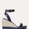 Navy naisten Ralph Lauren Hilarie Nahkainen Espadrille Navy naisten Ralph Lauren Hilarie Nahkainen Espadrille