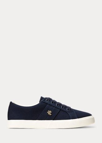 Navy naisten Ralph Lauren Janson II Canvas tennarit
