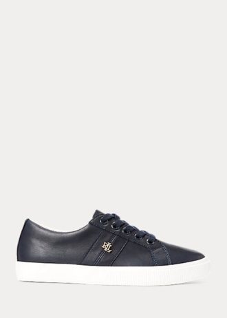 Navy naisten Ralph Lauren Janson II Nappa -nahkaiset tennarit Navy naisten Ralph Lauren Janson II Nappa -nahkaiset tennarit