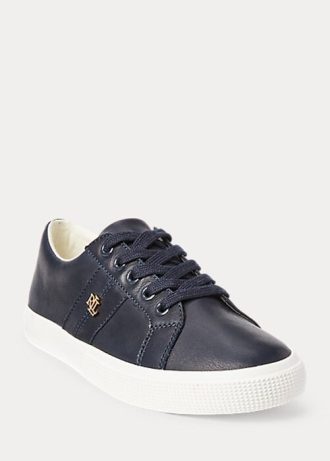 Navy naisten Ralph Lauren Janson II Nappa -nahkaiset tennarit Navy naisten Ralph Lauren Janson II Nappa -nahkaiset tennarit