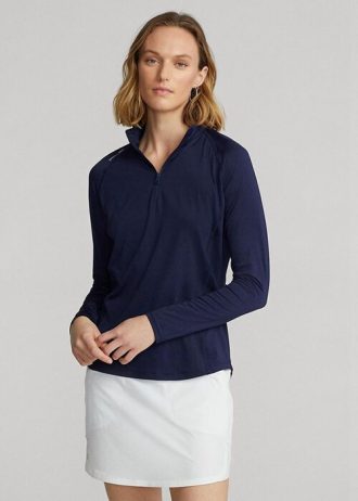 Navy naisten Ralph Lauren Jersey Quarter-vetoketjulliset villapaidat Navy naisten Ralph Lauren Jersey Quarter-vetoketjulliset villapaidat