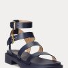Navy naisten Ralph Lauren Kayleen Nappa -nahkasandaalit
