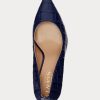 Navy naisten Ralph Lauren Lanette kohokuvioidut nahkakorkokengät Navy naisten Ralph Lauren Lanette kohokuvioidut nahkakorkokengät