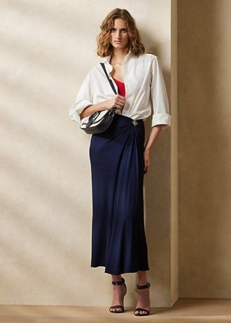 Navy naisten Ralph Lauren Margarethe Jersey hameet