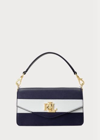 Navy naisten Ralph Lauren nahkaiset pienet Tayler Crossbody laukut