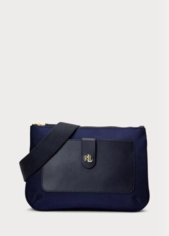 Navy naisten Ralph Lauren Oxford Medium Jamey Crossbody laukut