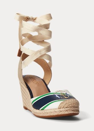Navy naisten Ralph Lauren Paislee Canvas Espadrille