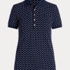 Navy naisten Ralph Lauren Polka-Dot pikee poolopaidat Navy naisten Ralph Lauren Polka-Dot pikee poolopaidat