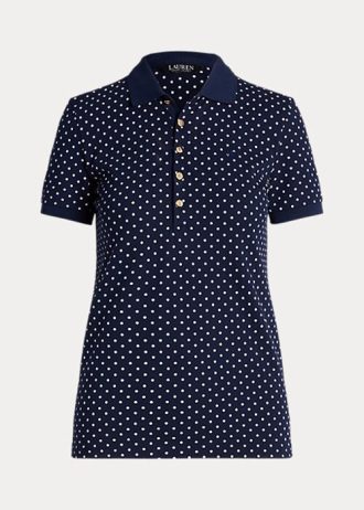 Navy naisten Ralph Lauren Polka-Dot pikee poolopaidat