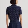 Navy naisten Ralph Lauren Polka-Dot pikee poolopaidat Navy naisten Ralph Lauren Polka-Dot pikee poolopaidat