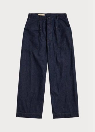 Navy naisten Ralph Lauren Puuvilla-pellava Denim Leveälahkeiset housut Navy naisten Ralph Lauren Puuvilla-pellava Denim Leveälahkeiset housut