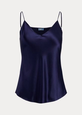 Navy naisten Ralph Lauren Silk Camisole Topit Navy naisten Ralph Lauren Silk Camisole Topit