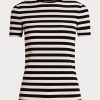 Navy naisten Ralph Lauren Striped Stretch Cotton T-paidat Navy naisten Ralph Lauren Striped Stretch Cotton T-paidat