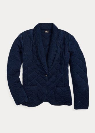 Navy naisten Ralph Lauren tikattu Indigo Jersey takit Navy naisten Ralph Lauren tikattu Indigo Jersey takit