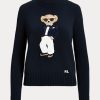 Navy naisten Ralph Lauren Tuxedo Bear -puuvillapuserot Navy naisten Ralph Lauren Tuxedo Bear -puuvillapuserot