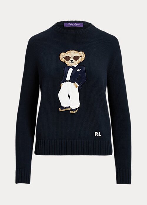 Navy naisten Ralph Lauren Tuxedo Bear -puuvillapuserot Navy naisten Ralph Lauren Tuxedo Bear -puuvillapuserot