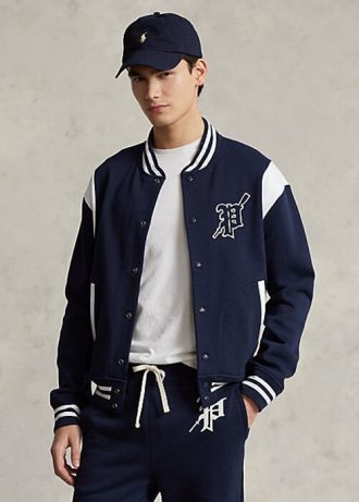 Navy / White Miesten Ralph Lauren Fleece Letterman -takit