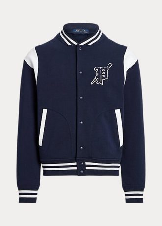 Navy / White Miesten Ralph Lauren Fleece Letterman -takit