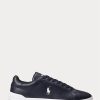Navy / White Miesten Ralph Lauren Heritage Court II -nahkaiset tennarit Navy / White Miesten Ralph Lauren Heritage Court II -nahkaiset tennarit