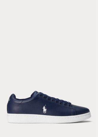 Navy / White Miesten Ralph Lauren Wilton -nahkaiset tennarit Navy / White Miesten Ralph Lauren Wilton -nahkaiset tennarit