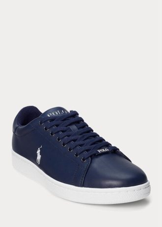 Navy / White Miesten Ralph Lauren Wilton -nahkaiset tennarit Navy / White Miesten Ralph Lauren Wilton -nahkaiset tennarit