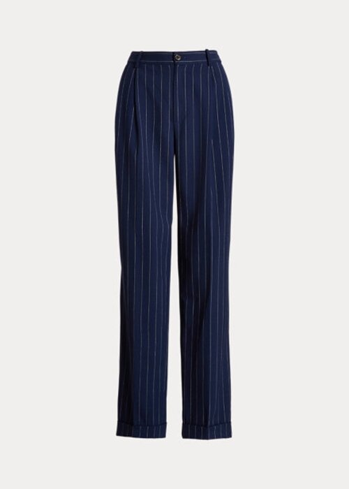 Navy / White Naisten Ralph Lauren Pinstripe Twill Straight Pants Navy / White Naisten Ralph Lauren Pinstripe Twill Straight Pants