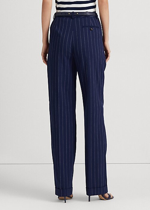 Navy / White Naisten Ralph Lauren Pinstripe Twill Straight Pants Navy / White Naisten Ralph Lauren Pinstripe Twill Straight Pants