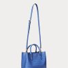 New England Blue naisten Ralph Lauren kohokuvioidut nahkaiset keskikokoiset Marcy-laukut New England Blue naisten Ralph Lauren kohokuvioidut nahkaiset keskikokoiset Marcy-laukut