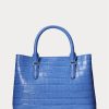 New England Blue naisten Ralph Lauren kohokuvioidut nahkaiset keskikokoiset Marcy-laukut New England Blue naisten Ralph Lauren kohokuvioidut nahkaiset keskikokoiset Marcy-laukut