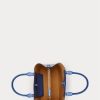 New England Blue naisten Ralph Lauren kohokuvioidut nahkaiset keskikokoiset Marcy-laukut New England Blue naisten Ralph Lauren kohokuvioidut nahkaiset keskikokoiset Marcy-laukut