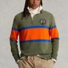 Oliivi miesten Ralph Lauren Classic Fit Striped Rugby poolopaidat Oliivi miesten Ralph Lauren Classic Fit Striped Rugby poolopaidat