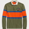 Oliivi miesten Ralph Lauren Classic Fit Striped Rugby poolopaidat Oliivi miesten Ralph Lauren Classic Fit Striped Rugby poolopaidat