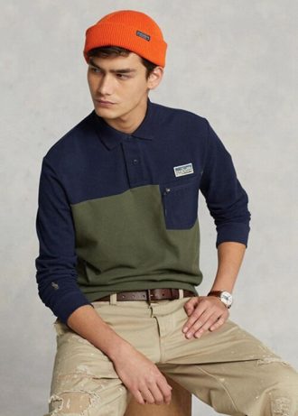 Oliivi miesten Ralph Lauren Classic Fit Utility poolopaidat Oliivi miesten Ralph Lauren Classic Fit Utility poolopaidat