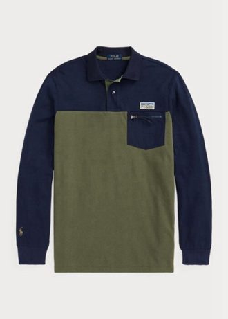 Oliivi miesten Ralph Lauren Classic Fit Utility poolopaidat Oliivi miesten Ralph Lauren Classic Fit Utility poolopaidat