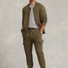 Oliivi miesten Ralph Lauren Luxury Jersey Cargo Jogger -housut Oliivi miesten Ralph Lauren Luxury Jersey Cargo Jogger -housut