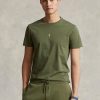 Oliivi Miesten Ralph Laurenin mukautetut Slim Fit Crewneck T-paidat