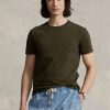 Oliivi Miesten Ralph Laurenin mukautetut Slim Fit Crewneck T-paidat