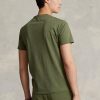 Oliivi Miesten Ralph Laurenin mukautetut Slim Fit Crewneck T-paidat