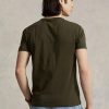 Oliivi Miesten Ralph Laurenin mukautetut Slim Fit Crewneck T-paidat