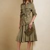 Oliivi naisten Ralph Lauren Arnavin laskostetut Broken-Twill-hameet Oliivi naisten Ralph Lauren Arnavin laskostetut Broken-Twill-hameet