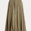 Oliivi naisten Ralph Lauren Arnavin laskostetut Broken-Twill-hameet Oliivi naisten Ralph Lauren Arnavin laskostetut Broken-Twill-hameet