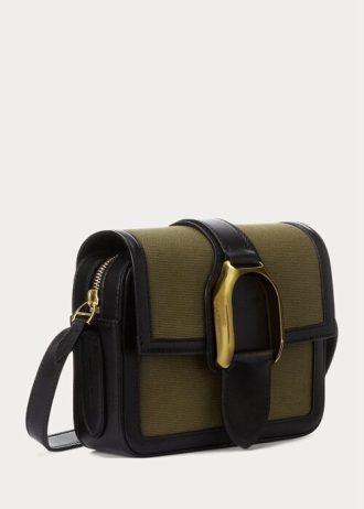 Oliivi naisten Ralph Lauren Canvas Welington Crossbody laukut