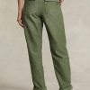 Oliivi naisten Ralph Lauren Cotton Sateen Utility Pants -housut Oliivi naisten Ralph Lauren Cotton Sateen Utility Pants -housut
