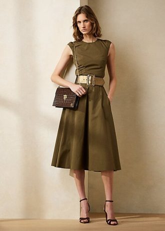 Oliivi naisten Ralph Lauren Omeria puuvillainen päivämekko Oliivi naisten Ralph Lauren Omeria puuvillainen päivämekko