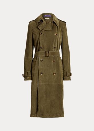 Oliivi naisten Ralph Lauren Romilly lampaan mokkanahkatakit Oliivi naisten Ralph Lauren Romilly lampaan mokkanahkatakit