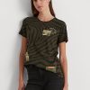 Oliivi Naisten Ralph Lauren Zebra-print jersey T-paidat Oliivi Naisten Ralph Lauren Zebra-print jersey T-paidat