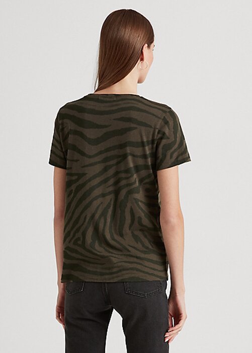 Oliivi Naisten Ralph Lauren Zebra-print jersey T-paidat Oliivi Naisten Ralph Lauren Zebra-print jersey T-paidat