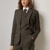 Oliivi / ruskea naisten Ralph Lauren Parker -ruudulliset ruudulliset Tweed-takit Oliivi / ruskea naisten Ralph Lauren Parker -ruudulliset ruudulliset Tweed-takit